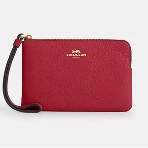 Coach Scarlet Leather Wristlet